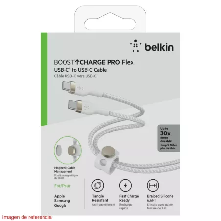 CAB011BT2MWH CABLE USBC PRO FLEX 2M BLAN